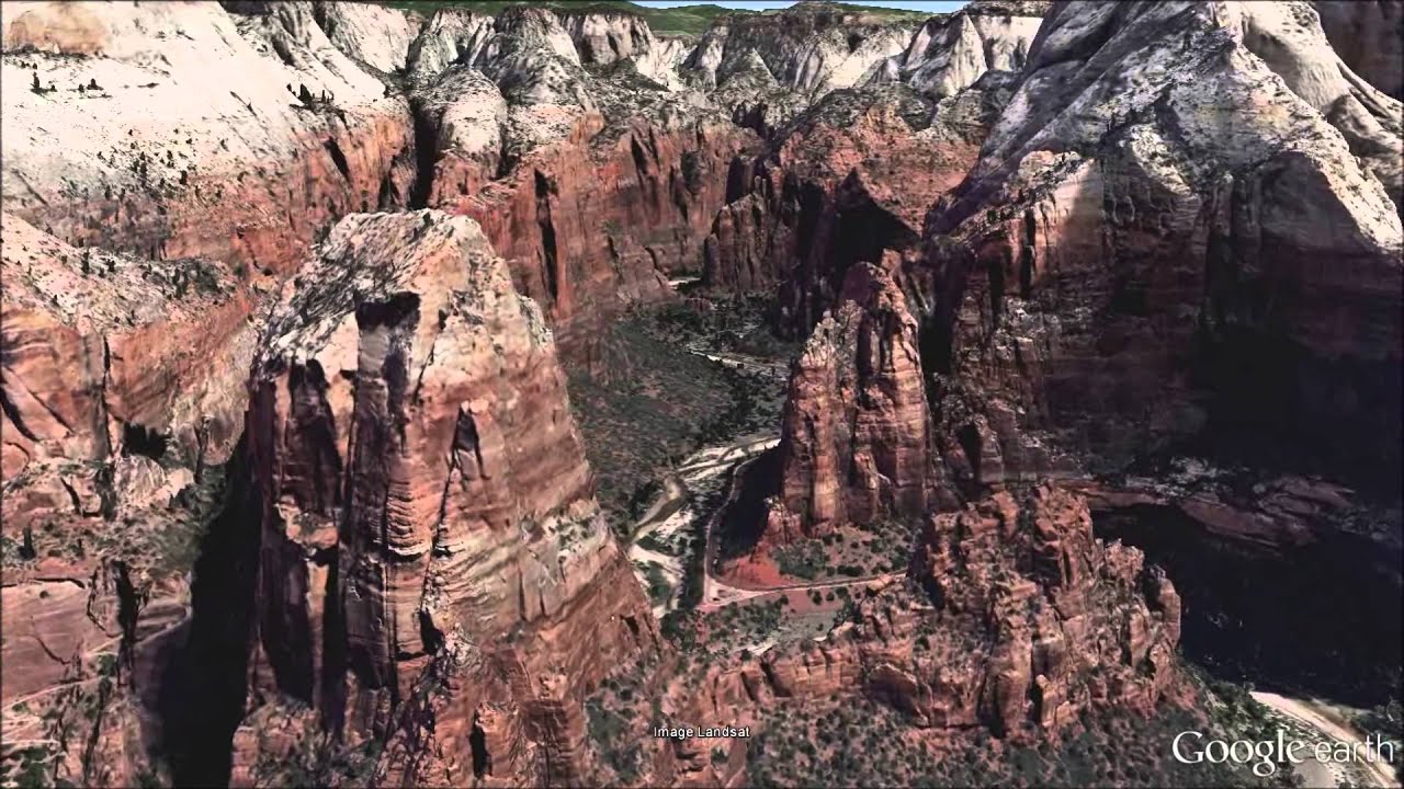 Zion National Park FlyThrough Tour 1 Google Earth YouTube