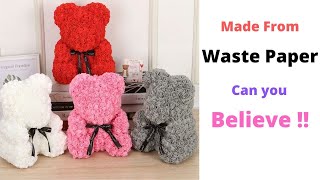 Waste Paper Flower Teddy Bear / DIY Paper Teddy For Home Decor By Aloha Crafts