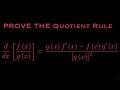 Prove the Quotient Rule for Derivates