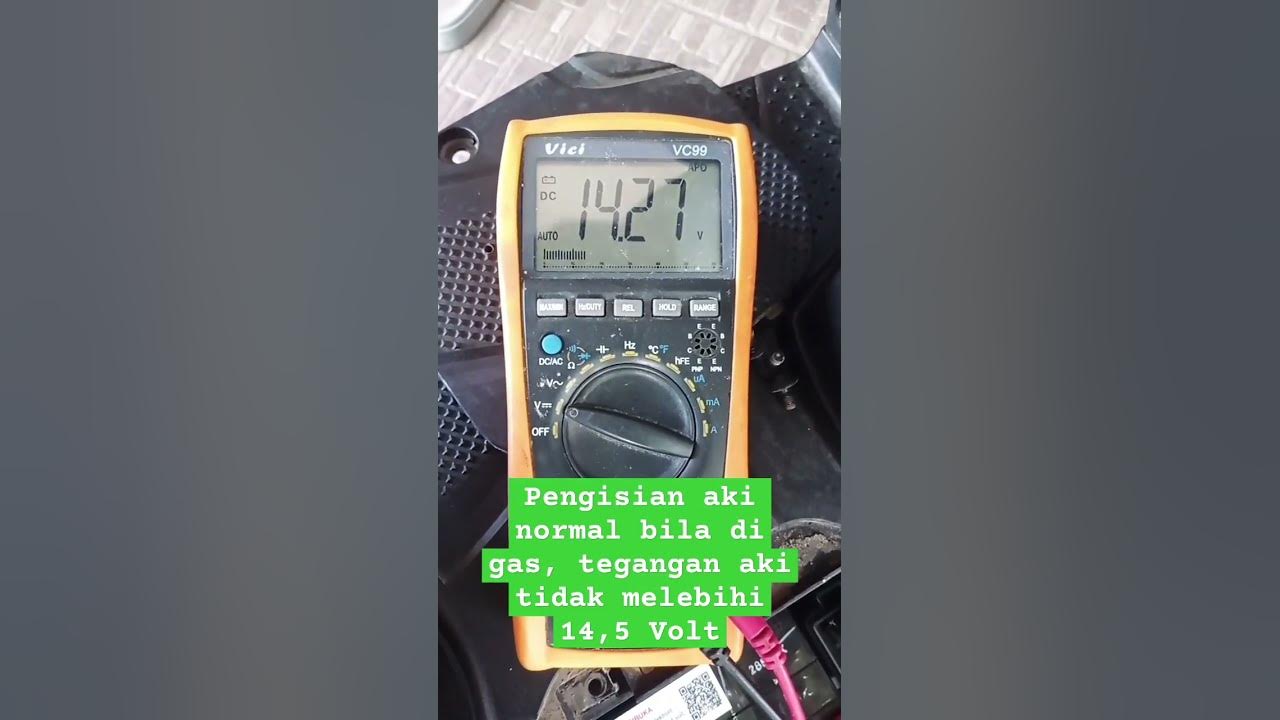 Pengisian aki normal bila di gas, tegangan aki tidak melebihi 14,5 Volt