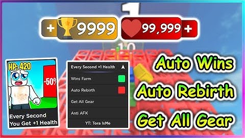 Roblox Every Second You Get +1 Health Script - Wins Farm | Auto Rebirth