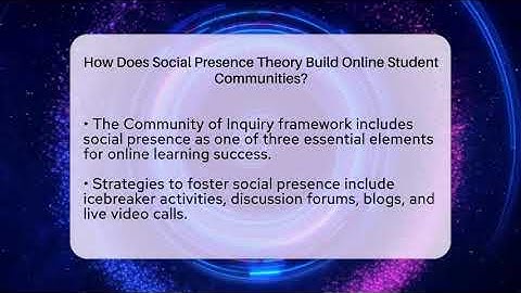 How Does Social Presence Theory Build Online Student Communities? - Teacher Tech Toolbox