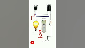 HOW TO MAKE IR SENSOR REMOTE CONTROL LIGHT #BC547 #220ohms #sensor #bulb #viral #shorts#AC #remote
