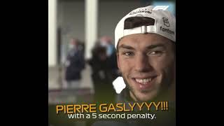 Daniel Ricciardo yelling “PIERRE GASLY” during Pierre’s interview.