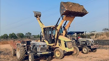 JCB 3DX Eco expert loading Mud Trolley |Eicher 380 Super Plus| Eicher 485 Star ||  #Jcb #tractor# |
