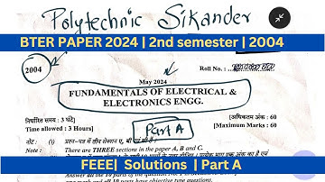BTER second Semester Paper Solution IFEEE 2004I Diploma 2nd Semester I May-2024