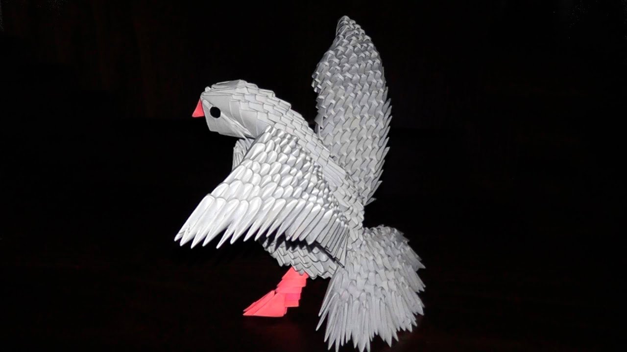 3D origami bird dove (pigeon) master class YouTube