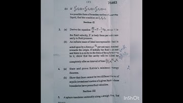 Fluid Dynamics||Msc#3rd sem||2019#mdu