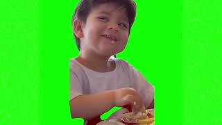 Kid smirking meme green screen