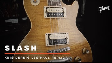 Slash toont Mark Agnesi zijn Kris Derrig Les Paul-replica