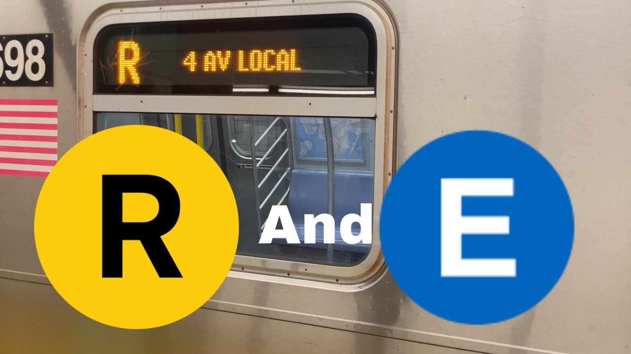 R train stays and E train departing Forest Hills-71 Av - YouTube