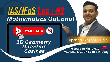 GL-2 | Direction Cosines - Conceptual Clarity | Analytic Geometry 3D