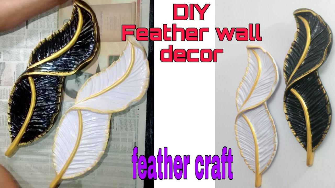 DIY Feather wall decor | Feather craft | Homemade feather with wall putty