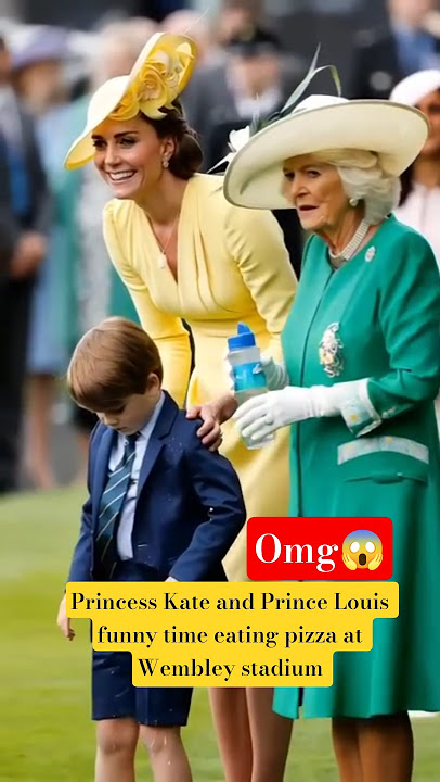 Princess kate and Prince Louis funny time eating pizza at trooping the colour #shorts #katemiddleton