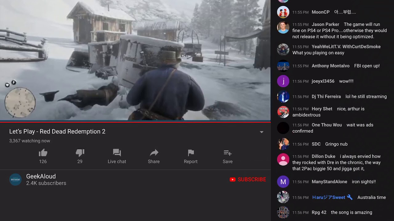 GeekAloud plays Rdr2 on Stream
