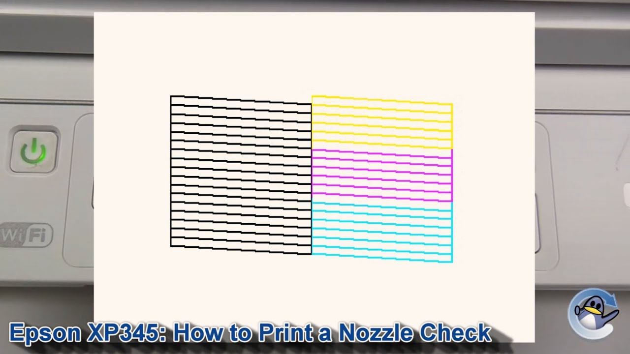 fad Eksamensbevis Swipe Epson Expression Home XP345: How to do a Nozzle Check Test Page - YouTube