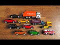Toy trucks and cars from the floor
