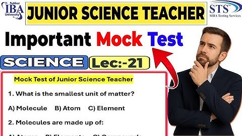 JST Science Teacher Test 2025 | Mock test  MCQs in English | BPS-14 Educators Complete Preparation