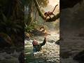🐒 बंदर ने बचाई जान! 😭#shorts #animation #trending #viral #ai