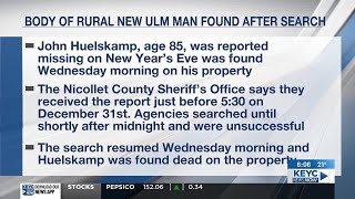 Body of rural New Ulm man found after search
