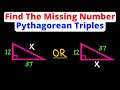 Find the Missing Whole Number of a Pythagorean Triple | Geometry | Eat Pi