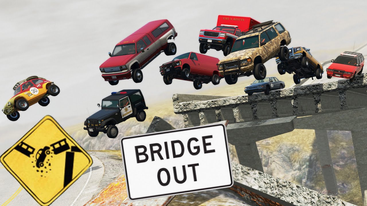 BeamNG Drive - CrashHard Map Car StressTest Challenge #2