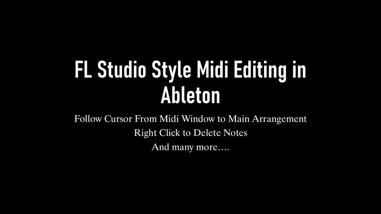 Ableton Midi Editing Tips (Like Fl Studio) - YouTube