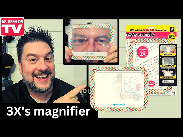 👁🍬 eye candy review. full page magnifier book light with LED lights [466]  👁🍬 