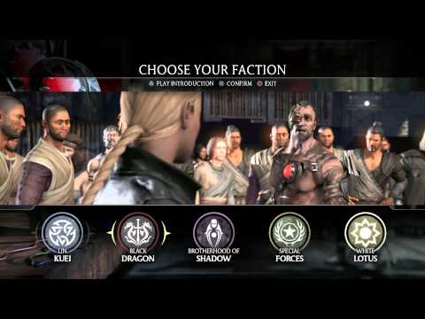 Mortal Kombat X - Choose Factions: White Lotus, Black Dragon, Special  Forces, Brotherhood Of Shadow - Youtube