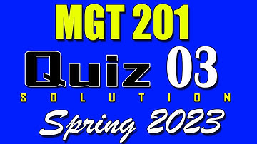 MGT201 Quiz 3 Solution 2023 | MGT201 Quiz 3 Solved Spring 2023