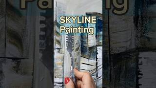 SKYLINE Painting #elsaweissbekolli #art #acrylicpainting #ElsaArtLine #painting #skyline #city #fyp