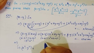 If Sn=(x+y)+(x²+xy+y²)+(x³+x²y+xy²+y³)+...+ n terms,then prove that.../10th Samacheer Maths
