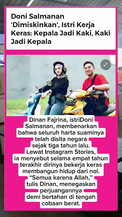 Dinan Fajrina Bongkar Harta Doni Salmanan Disita Negara #DinanFajrina #DoniSalmanan #HartaDisita