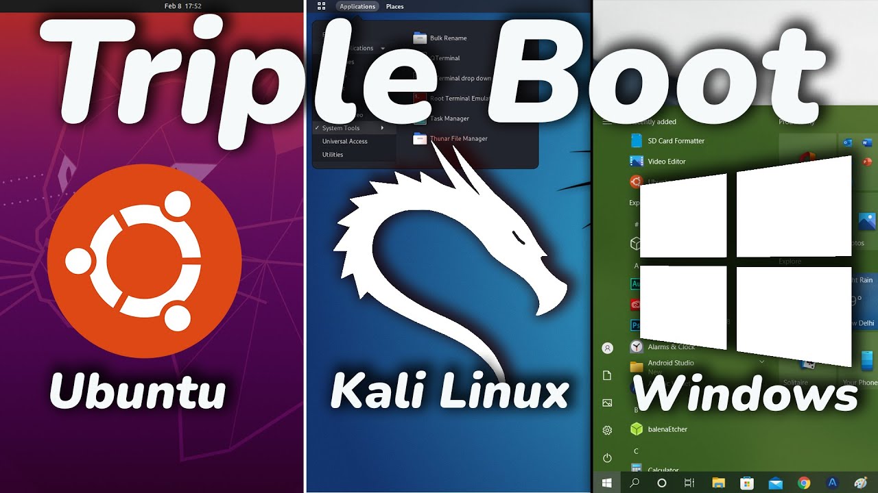 ⁣How To TRIPLE Boot Ubuntu, Kali Linux And Windows 10/11  [ 2022 ]