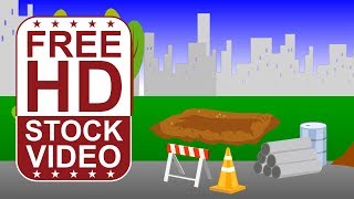 Free Stock Videos – cartoon style construction site seamless loop 2d animation