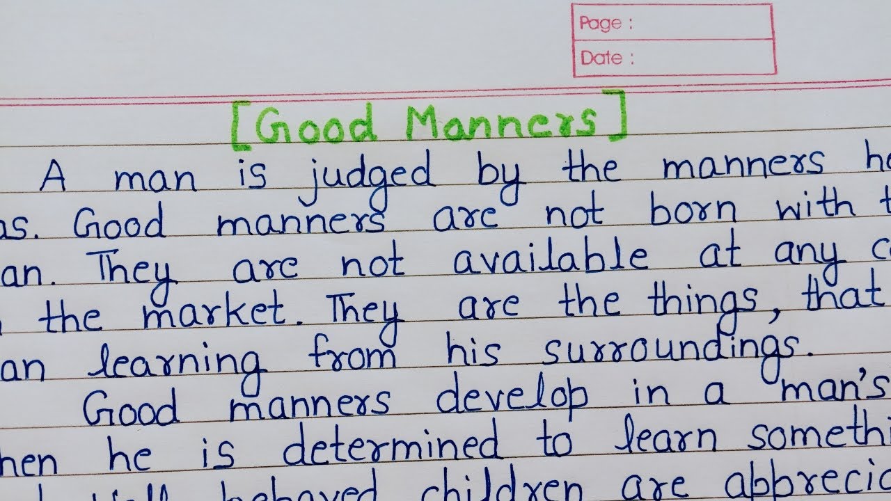essay on manners