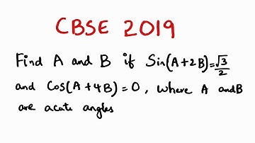 Find A and B if sin(A+2B)=root3/2 and cos(A+4B)=0, where A and B are acute angles.