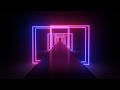 Ultraviolet Tunnel of Futuristic Neon Light Square Laser Reflection 4K VJ Loop Moving Background