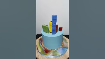 Number blocks theme cake
