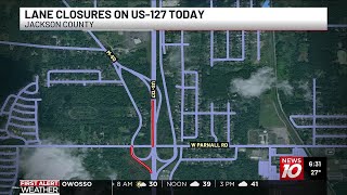 Southbound US-127 in Jackson County to see intermittent lane closures