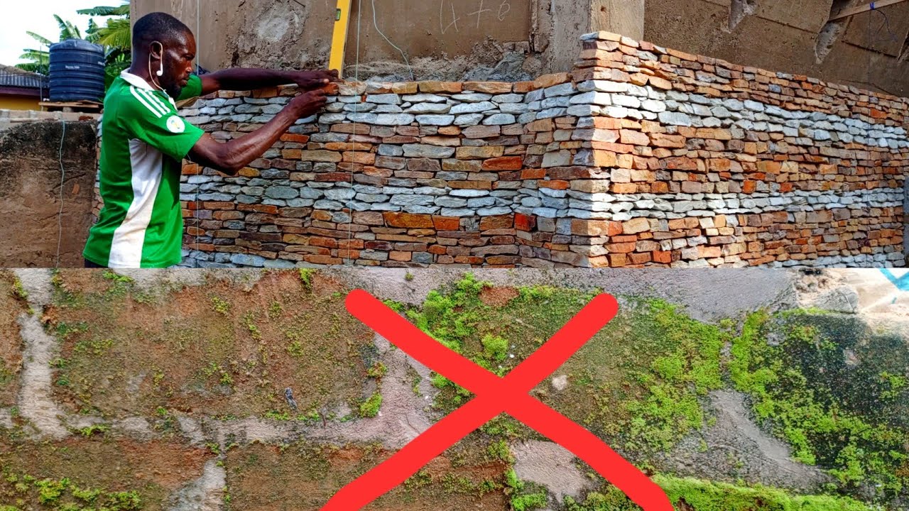 BUILDING IN GHANA Installation of Natural Stone Cladding Cost of