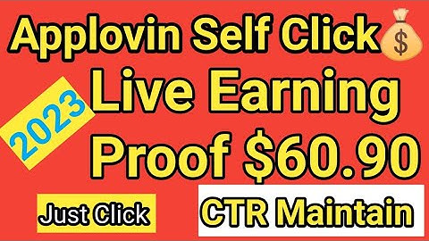 Applovin Self Click Live Earning Proof | Applovin Self Click App eCPM Ctr Maintain With Earn Money