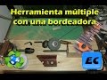 Herramienta casera con una bordeadora o cortadora de pasto rota Reciclado