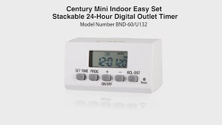 Century Mini Indoor 24-Hour Mechanical Outlet Timer, 2 Prong, 2-Pack