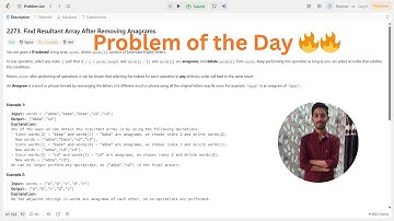 2273. Find Resultant Array After Removing Anagrams | Problem of the Day🔥🔥