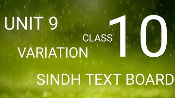 UNIT 9 VARIATION EX 9.1 Qno 14 CLASS 10 SINDH TEXT BOARD