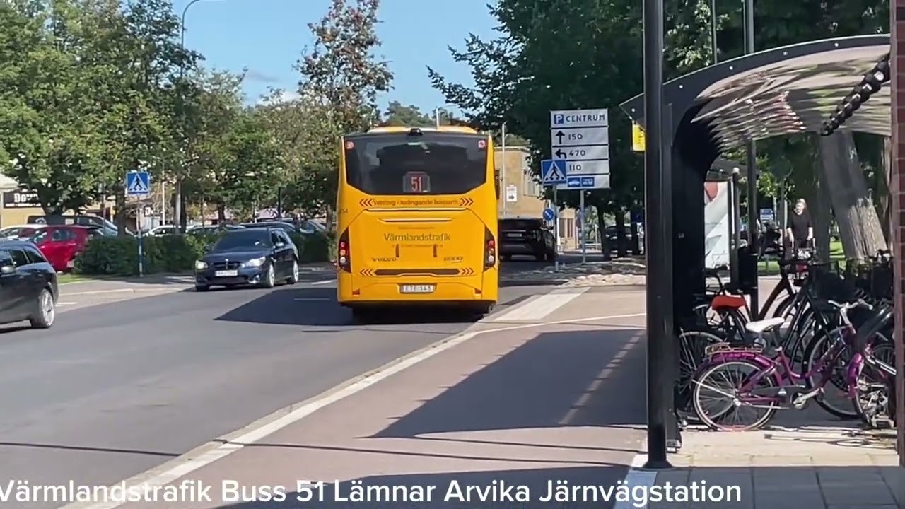 Värmlandstrafik Buss 51 Lämnar Arvika Järnvägsstation