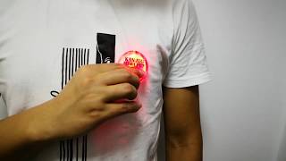 Hard Plastic Made Round Shape Red LED Flashing Badge