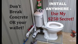 Unusual install of a Toilet, First you'll ever see, Anyone can do it too - Parts used below