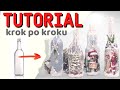 Decoupage świąteczne butelki-świeczniki  DIY tutorial